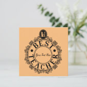 No.1先生ブラックラインデザインタイポグラフィ カード (スタンド正面)