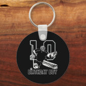 No. 10 Ice Hockey Goalie Happy 10th Birthday Boy  キーホルダー (正面)