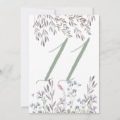 No.11両面のワイルドフラワーの結婚式のテーブル 招待状 (裏面)