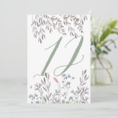 No. 12両面のワイルドフラワーの結婚式のテーブル 招待状 (スタンド正面)