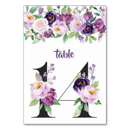 No. 14パープル&ラベンダー水カラーバラ テーブルナンバー