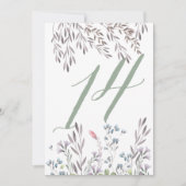 No. 14両面のワイルドフラワーのウェディングテーブル 招待状 (正面)