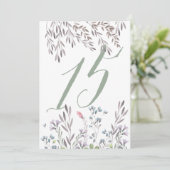 No.15の野生の花のウェディングテーブル（両面） 招待状 (スタンド正面)