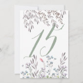 No.15の野生の花のウェディングテーブル（両面） 招待状 (裏面)