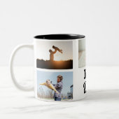 No.1 最高のパパ-父の日の写真 ツートーンマグカップ (左)