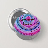 No. 1 "Crocheting Mamma" pin/ 缶バッジ (正面&裏面)