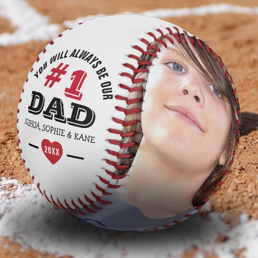No.1 Dad Always フォトコラージュ | 父の日 野球ボール