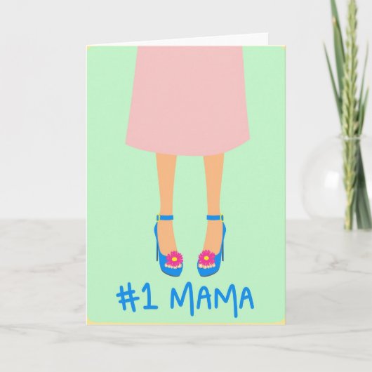 No 1 Mama イラストカード カード (正面)