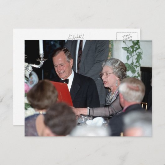 No.20ジョージ・ブッシュ大統領エリザベス女王 ポストカード (正面/裏面)