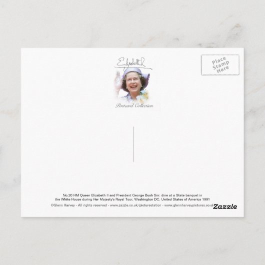 No.20ジョージ・ブッシュ大統領エリザベス女王 ポストカード (裏面)