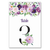 No. 3紫とラベンダーの水彩バラ テーブルナンバー (裏面)