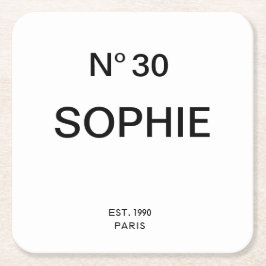 No 30 French Chic 30th Birthday Party スクエアペーパーコースター