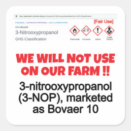 NO 3-NOP by RoseWritesステッカー スクエアシール