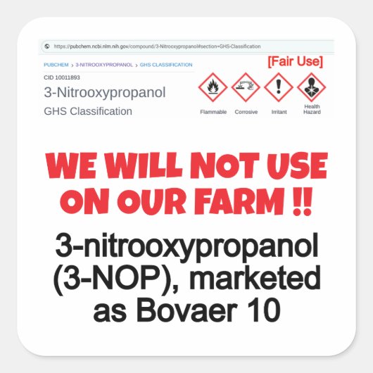 NO 3-NOP by RoseWritesステッカー スクエアシール (正面)