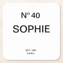 No 40 French Chic 40th Birthday Party スクエアペーパーコースター