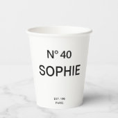 No 40 French Chic 40th Birthday Party 紙コップ (裏面)
