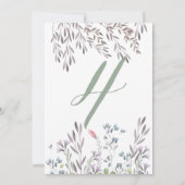 No.4　両面カード　ワイルドフラワーのウェディングテーブル 招待状 (裏面)