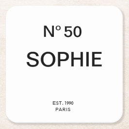 No 50 French Chic 50th Birthday Party スクエアペーパーコースター