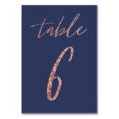 No. 6 – グラムグリッターバラ金ゴールドとブルー結婚ズ テーブルナンバー (裏面)