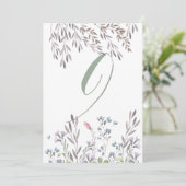 No.9の野生の花の結婚式テーブルカード(両面仕様) 招待状 (スタンド正面)