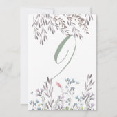 No.9の野生の花の結婚式テーブルカード(両面仕様) 招待状 (裏面)