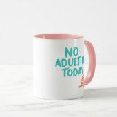 No Adulting Today Funny Relaxed Message Combo Mug マグカップ (正面右)