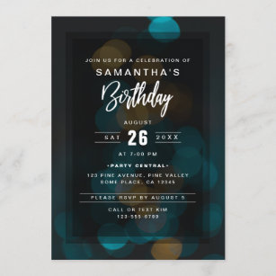 誕生日パーティー 夕べ 年齢 大人 街灯 夜 モダン階級 手書きのスクリプト招待状 案内状 インビテーションデザイン Zazzle Co Jp