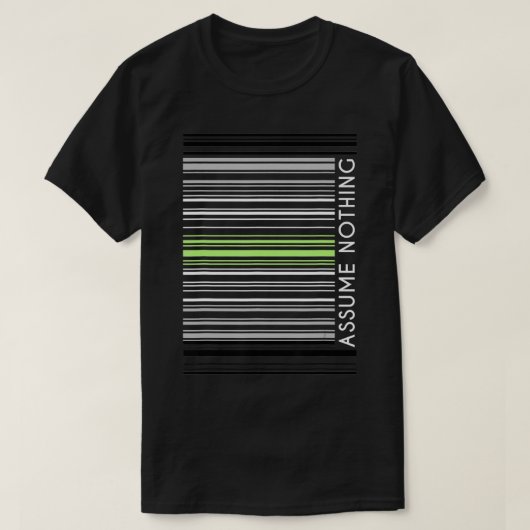 No AgenderフラグBarcode Genderqueer Quを仮定 Tシャツ (デザイン正面)