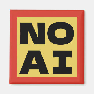 NO AI 太字 モダン タイポグラフィ イエロー ブラック マグネット