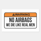 No AirBags男のステッカーのように実在死ぬ 長方形シール (正面)
