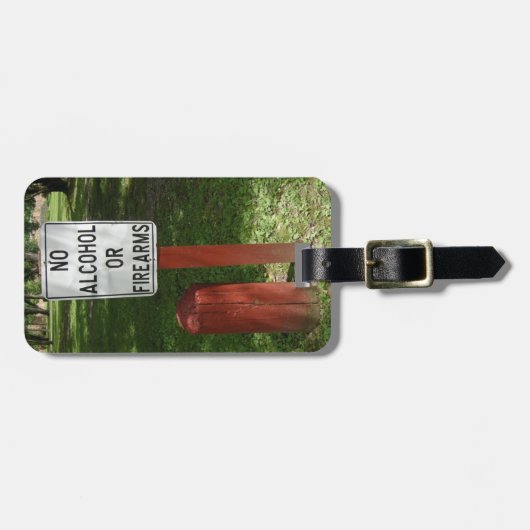 No Alcohol or Firearms luggage tag ラゲッジタグ (正面横)
