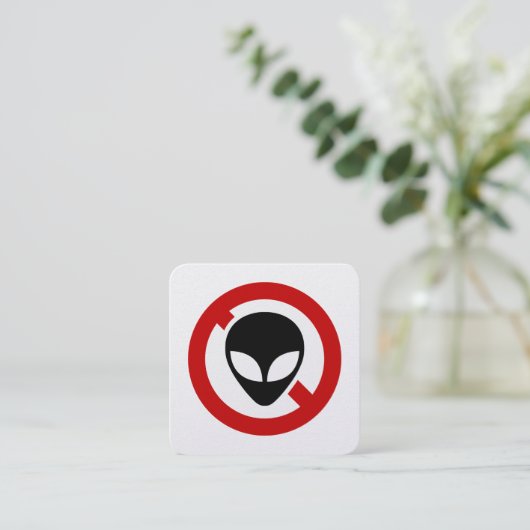 NO ALIENS スクエア名刺 (スタンド正面)
