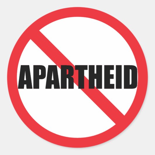 「NO APARTHEID」クラシックラウンドステッカー ラウンドシール (正面)