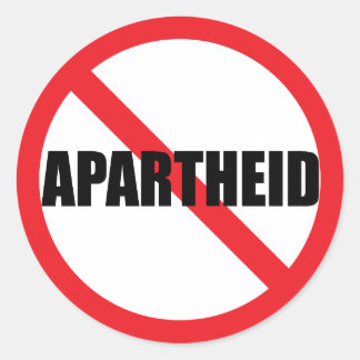 「NO APARTHEID」クラシックラウンドステッカー ラウンドシール