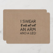 No Arm and Leg Cost Bridesmaidプロポーショおもしろいン 招待状 (正面/裏面)