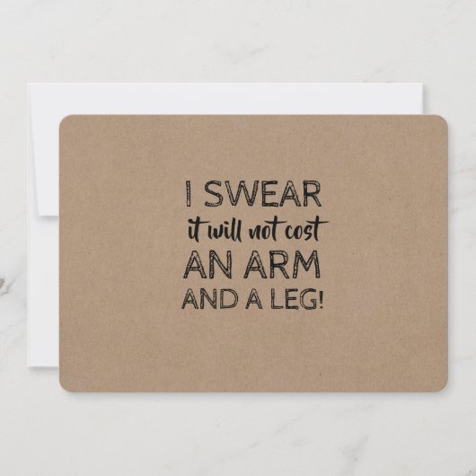 No Arm and Leg Cost Bridesmaidプロポーショおもしろいン 招待状 (正面)