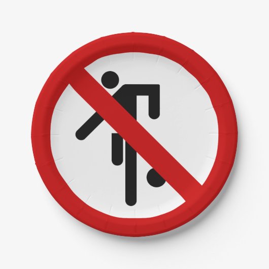 NO Ball Games ⚠タイパークサイン⚠ ペーパープレート (正面)