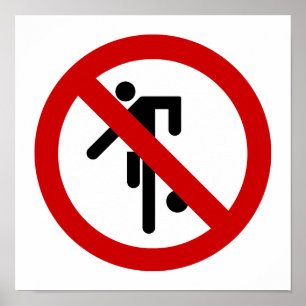 NO Ball Games ⚠タイパークサイン⚠ ポスター