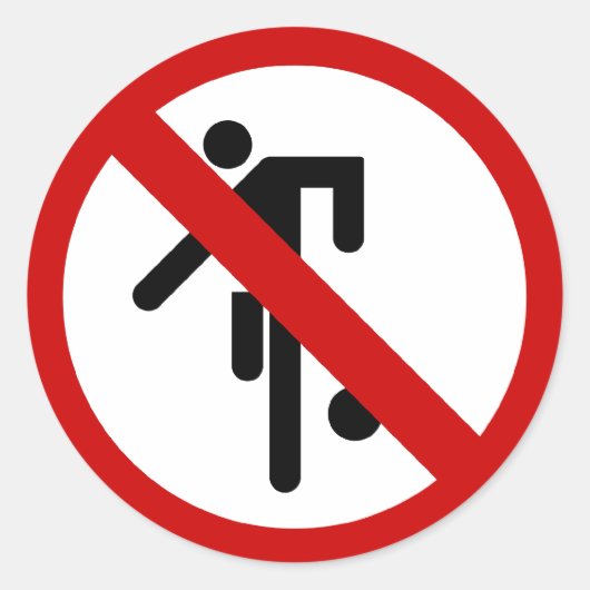 NO Ball Games ⚠タイパークサイン⚠ ラウンドシール (正面)