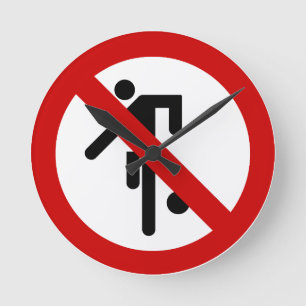 NO Ball Games ⚠タイパークサイン⚠ ラウンド壁時計