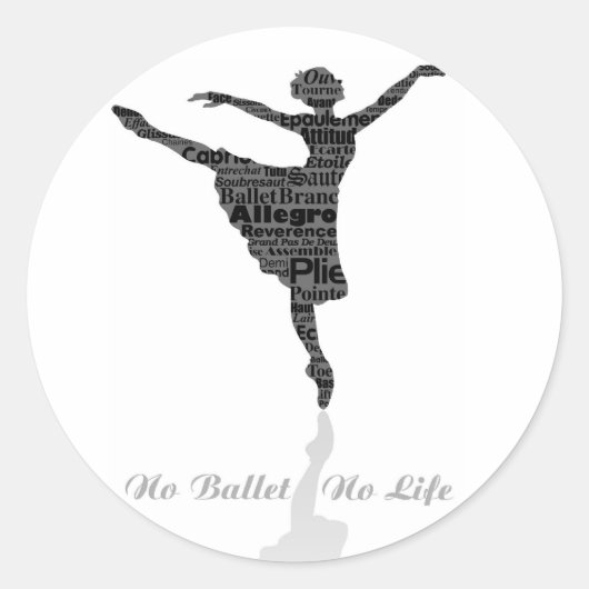 No Ballet No Life ラウンドシール (正面)