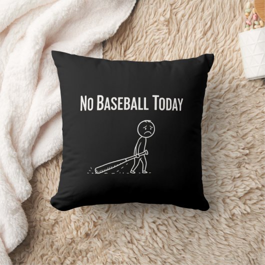 No Baseball Today Sad Stick Figure Baseball lovers クッション (ブランケット)