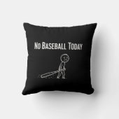 No Baseball Today Sad Stick Figure Baseball lovers クッション (裏面)