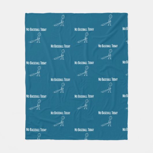 No Baseball Today Sad Stick Figure Baseball lovers フリースブランケット (正面)