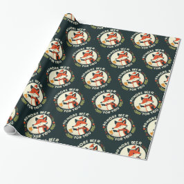 No beer for you Christmas Fox draft ラッピングペーパー