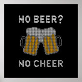 No Beer No応援醜いセーター ポスター (正面)