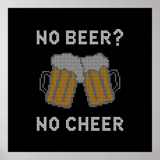No Beer No応援醜いセーター ポスター (正面)