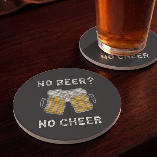 No Beer No Cheer | 面白いクリスマスのバー飾り | コースター