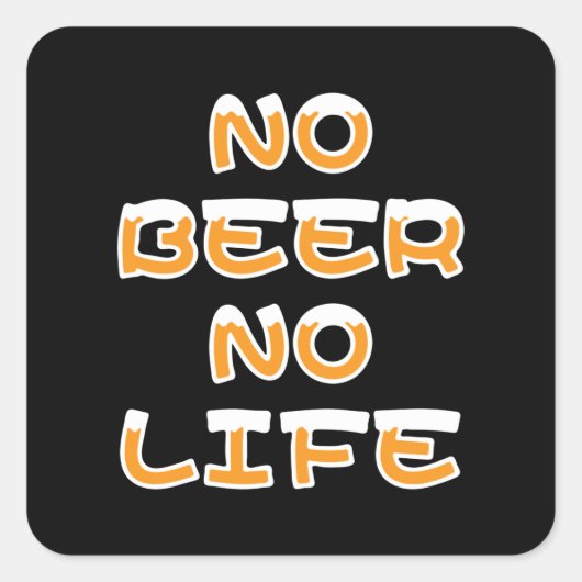 NO BEER NO LIFE SQUAREステッカー スクエアシール (正面)