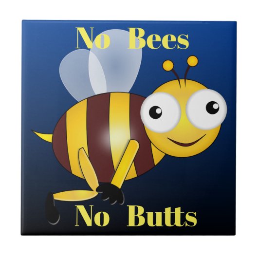 No Bees Noお尻セラミックタイル タイル (正面)
